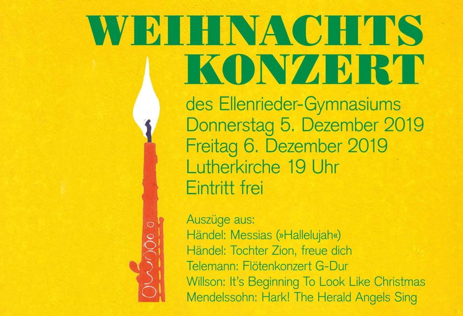Herzliche Einladung zu den festlichen Weihnachtskonzerten des Ellenrieder-Gymnasiums